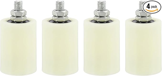 PATIKIL 2.8" x 2" Slide Gate Guide Roller, 2Set Adjustable Nylon Rollers for Sliding Rolling Gate of Balconies Bedrooms Bathrooms Shops Industry, White