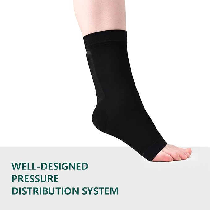 Welnove Achilles Tendonitis Heel Protector Sleeves H-Shape Achilles Tendon Support Compression Gel Padded Sleeve Socks for Cushion of Bursitis, Tendonitis, Tenderness, Dry Cracked - X-Large