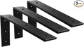 WINKER Countertop Support Bracket 3 Pack Heavy Duty 3/8" Thick Hidden L Shelf Bracket 20" x 8" x 2.5" Metal Corbels for Quartz/Granite/Wood/Concrete/Laminate Countertops, Black (6 Hole)