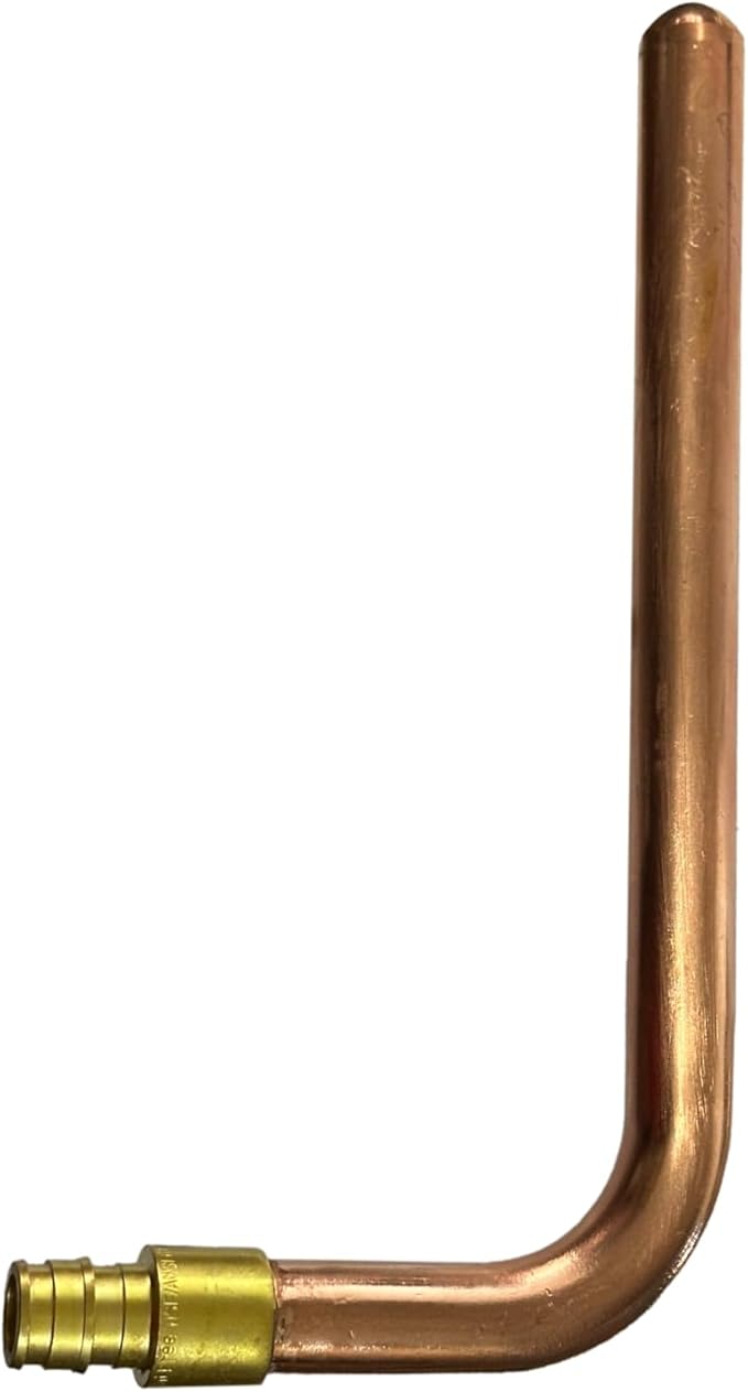 XFITTING 1/2 inch Pex A Expansion Stub Out Elbow 3.5 inch x 8 inch, F1960, Copper, 30-3-6=5X, 5 Pieces