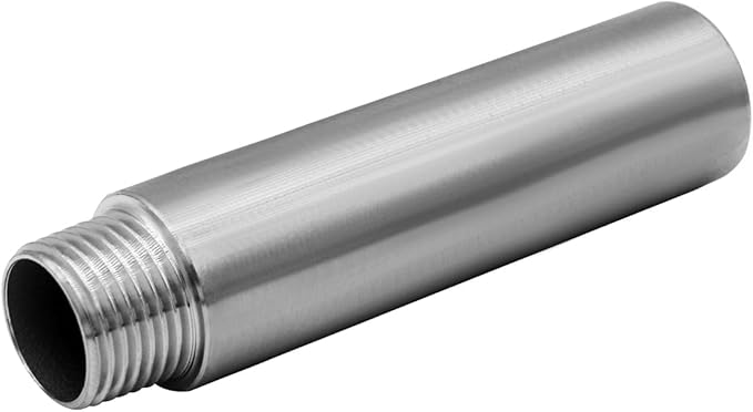 Stainless Steel Pipe Fitting 1/2" NPT Male x 1/2" NPT Female Thread Nipple Cast Pipe 4"（100mm) Length 2PCS