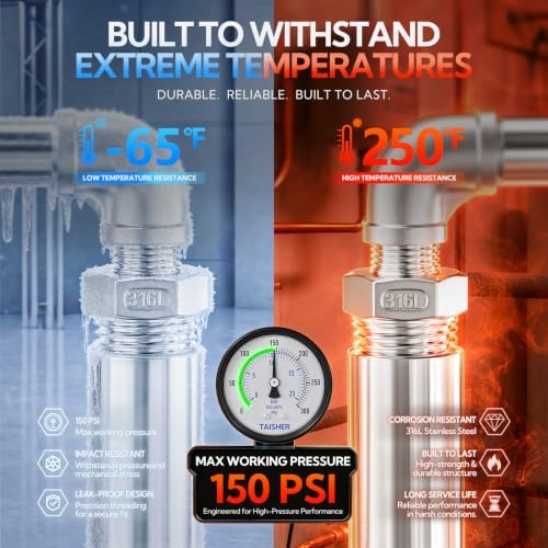 TAISHER 2PCS 316L Hex Nipple, Pipe Fitting 1-1/4" x 1" Male NPT