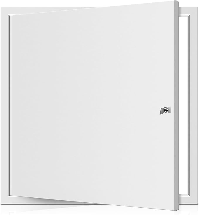 Access Panel for Drywall, 24 x 24 inch with Lock and Key, for Ceiling, Electrical Conduits, Heavy Duty Metal Steel Access Door (White)