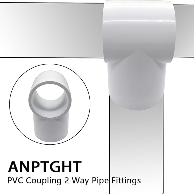 1“ Slip Tee PVC Fitting, Furniture Grade PVC DIY Connector for Building Furniture Greenhouse Shed Pipe Fittings Tent Connection (Pack of 8)