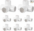 12Pcs 1" Elbow PVC Fitting, SCH40 4-Way Tee Furniture Grade PVC Pipe Fitting, DIY Corner Elbow Connector for Building Furniture, Greenhouse Frame Connection, Socket x Socket