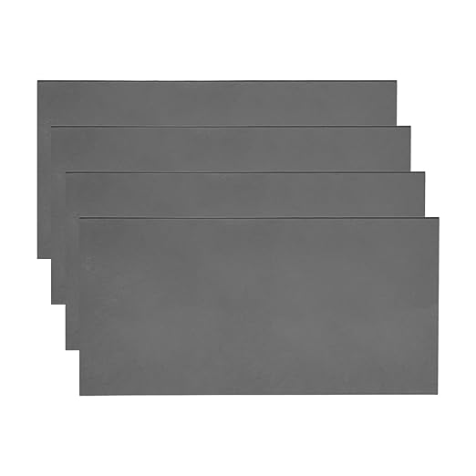 MECCANIXITY 4pcs 1/32"(0.6mm) x4 x8 Steel Plate, Black Hot Rolled A36 Steel Sheet Plate Base, Square Weldable Metal Discs for Industrial Construction Structural Support