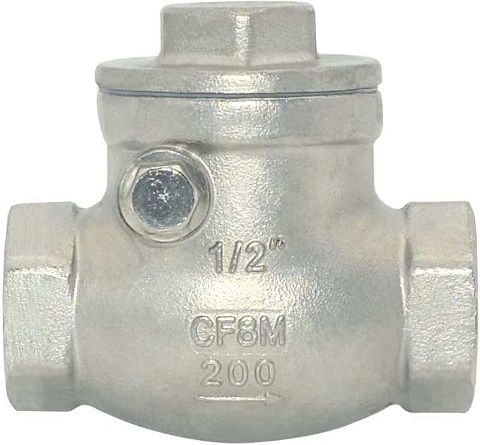 Stainless Steel SS316 Swing Check Valve,NPT Female x Female Thread,WOG 200 PSI PN16 CF8M (1/2")