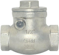 VARMHUS Stainless Steel SS316 Swing Check Valve,NPT Female x Female Thread,WOG 200 PSI PN16 CF8M (1/2")