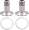 DERNORD 2 Pack Sanitary Male Threaded Pipe Fitting to TRI CLAMP with 2 Silicone Gaskets(OD 50.5mm Ferrule) (Pipe Size: 1/2" NPT)