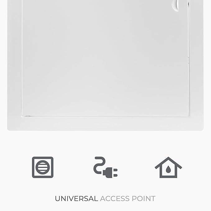12x16 Inch White Access Panel – Metal Rectangular Wall & Ceiling Access Door for Plumbing Electrical HVAC – Easy Install Indoor Panel for Drywall Home Improvement and Maintenance
