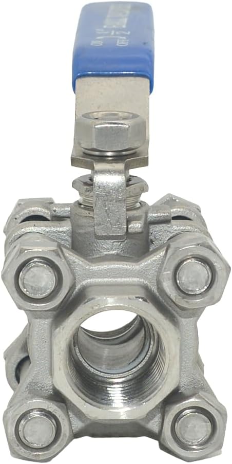 Ball Valve NPT Thread - Stainless Steel 304 Female 3-Piece Full Port(1/2'')