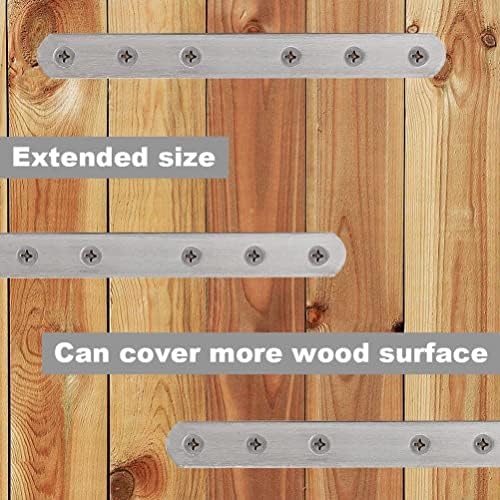 8 Inch Straight Bracket Stainless Steel Flat Braces, 8 Pack Mending Plates