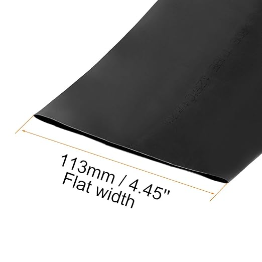 uxcell Heat Shrink Tubing, 70mm Dia 113mm Flat Width 2:1 Rate Shrinkable Tube Cable Sleeve 1m - Black