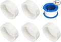 uxcell 5Pcs 2 Inch PT Female Thread PVC Pipe Fitting Cap, Cleanout Water Drain End Caps, Pipe Plug Socket Fittings with Tape for Water Heater Supply Lines, Plumbing, White