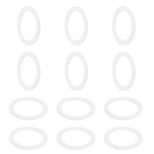 MECCANIXITY PTFE Flat Washers, 12Pack 45mm OD 35mm ID 2mm Thick Sealing Spacer Gasket Ring for Faucet Pipe Hose Bolt Machinery, White