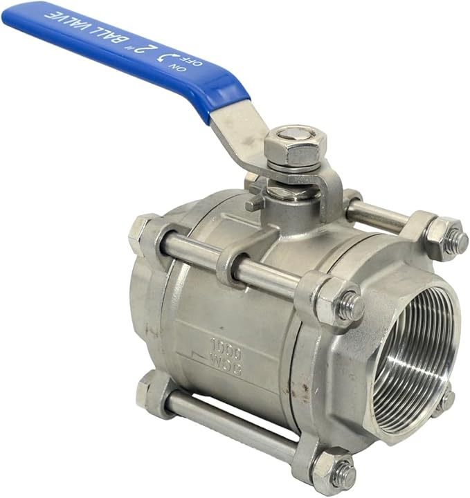 Ball Valve NPT Thread - Stainless Steel 304 Female 3-Piece Full Port (2'')