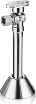 1-PC HeSun Angle Stop Valve with 5-Inch Copper Sweat Tube Extension, 1/2" Sweat x 3/8" OD Compression Angle Stop, 1/4 Turn Shut Off Valve for Bathroom(VALVE145)