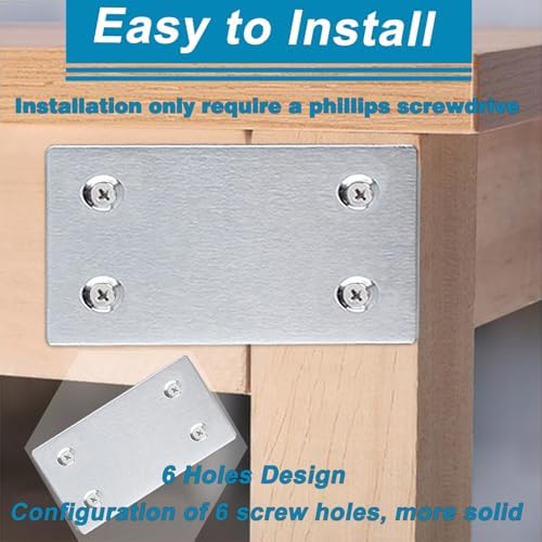 50PCS Flat Straight Brace Brackets,2.35x1.5 Stainless Steel Brackets