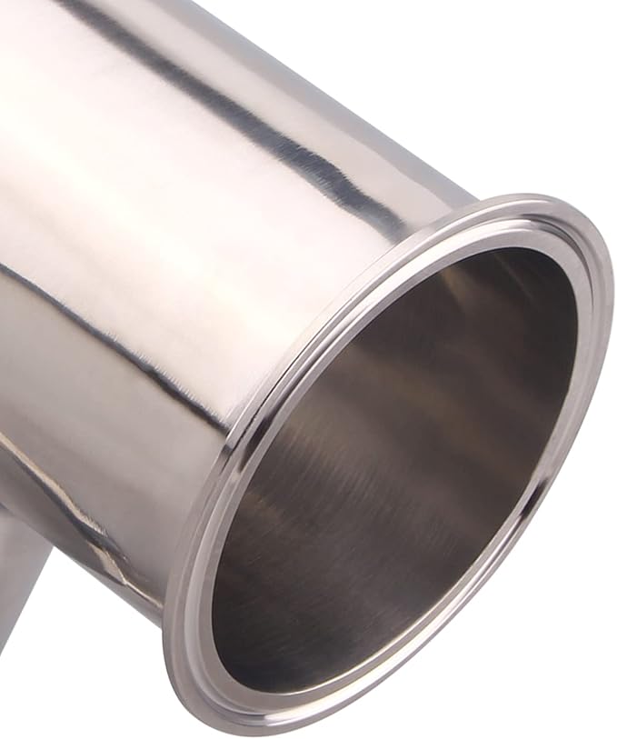 DERNORD Clamp Tee 3 Way Stainless Steel 304 with 3 Silicone Gaskets Fits 4" Tri Clamp, 119mm Pipe OD Sanitary Fittings