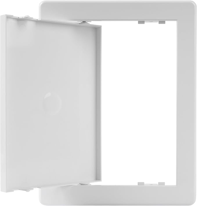 6 x 8 Inch White Rectangular ABS Plastic Plumbing Access Panel - Indoor Wall Access Door for HVAC, Wall, Ceiling, and Drywall with Panel - Opening Box Door Cover - Easy to Install