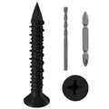 WenSilon(30 PCS) 1/4" x1-3/4 Black Concrete Screw Anchor Black Flat Head for Anchoring to Masonry, Block or Brick Stucco
