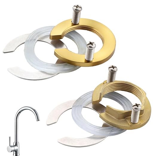 2 Set Brass Faucet Lock Nut Brass Female Locknut Faucet Washers, Faucets Nut Hex Female Locknut, for Bathroom Accessories Wash Basin Tap Fixing Fitting(1.23" (31.5mm)