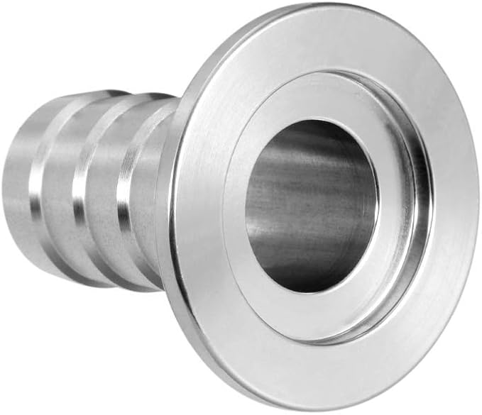 SHERICH KF25 Ф16 Rubber Hose Barb Adapter, Transition Fitting, ISO-KF FLange Size NW-25, 304 Stainless Steel (KF-25, KF25-Ф16)