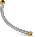 (1 Pack) Seelink 15-Inch Stainless Steel Flexible Water Heater Hose, 1/2" Push-Fit x 3/4" FIP, Push-to-Connect for Copper, PEX, and CPVC