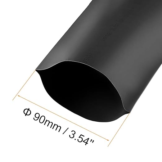 uxcell Heat Shrink Tubing, 90mm Dia 147mm Flat Width 2:1 Rate Shrinkable Tube Cable Sleeve 1m - Black