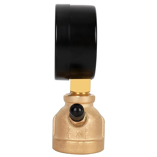 Gas Line Pressure Tester, Brass Gas Pressure Tester Gauge, 3/4" FNPT Forged Brass Assembly with Air Pressure Gauge 30psi and Air Bleeding Valve for Pressure Testing on Home Gas Line