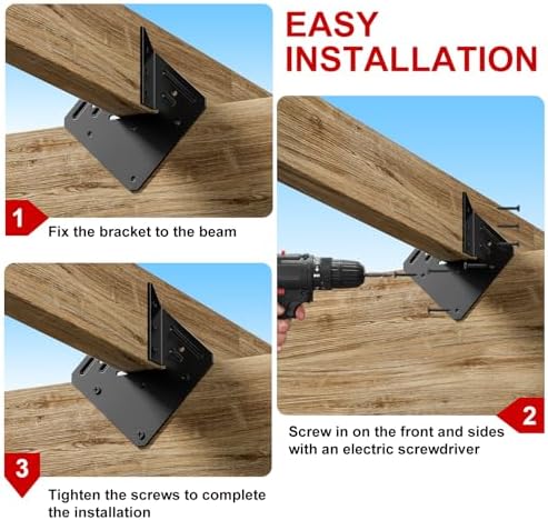 Hurricane Ties for Rafters, 30 Pack, Black-Plated Steel