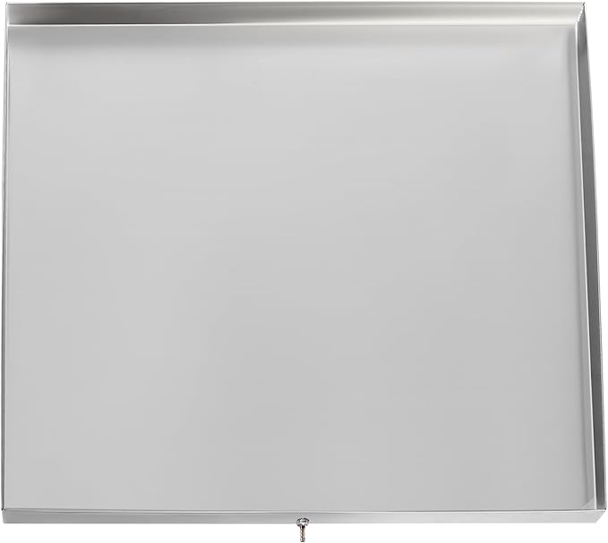 27 X 25 X 1.5 Inch Washing Machine Pan with Hole, 304 Stainless Steel Washing Machine Drip Tray, Washer Drain Pan with Hose Adapter, Drain Pan for Washer Dishwasher HVAC Dryer Water Heater