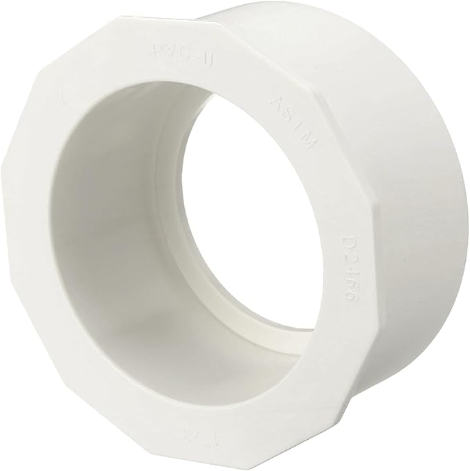 1Pcs 4" x 3" PVC Reducer Bushing Fitting, SCH40 (Socket x Socket) Furniture Grade PVC Pipe Fitting, Reducer Bush Adapter for Home Sewer Plumbing, Industrial, Pipe Connection, White