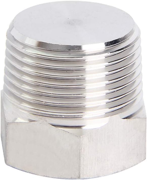 Joywayus 2Pcs Stainless Steel Outer Hex Thread Socket Pipe Plug Fitting 3/4" NPT Male