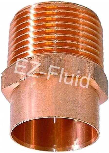 EZ-FLUID 2-1/2" C X MIP LF Copper Male Adapter Pressure Copper Fittings,Sweat Solder Connection for Residential,Commercial Plumbing Pipe.