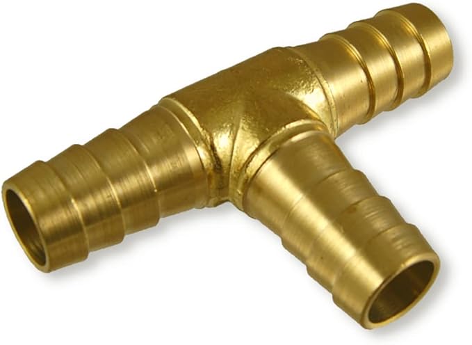 5/8" Brass Hose Mender Tee Barb Union/Connector 3-Way Fitting | 179-1010C