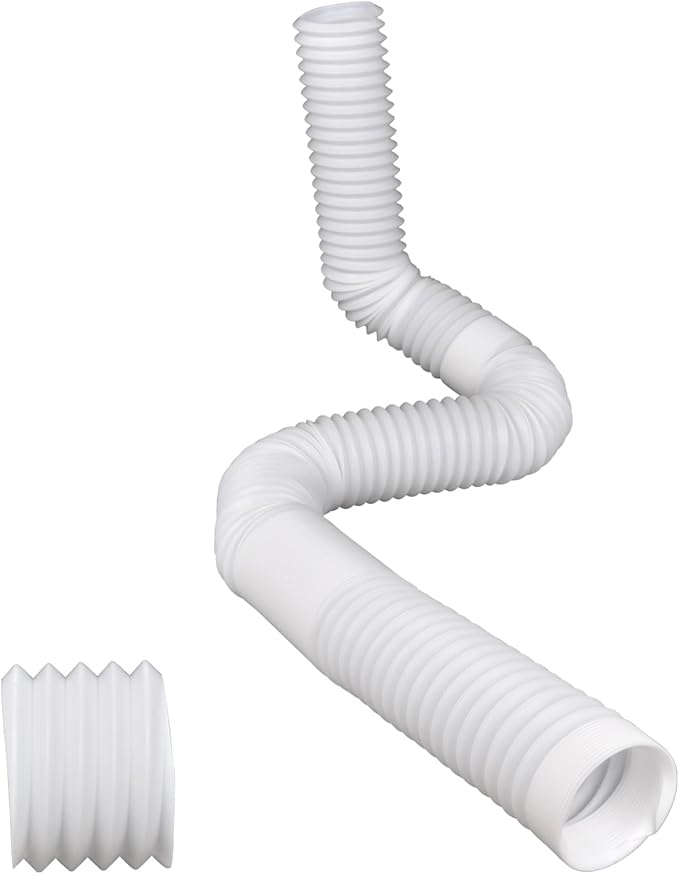 Extra Extension Flexible Pipe for Prestantious 3.1” Pipe, 2.6 inches ID, 3.1 inches OD, Stretched Length 6.6ft, White