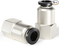 TAILONZ PNEUMATIC Female Straight 1/2 Inch Tube OD x 1/4 Inch NPT Thread Push to Connect Fittings PCF-1/2-N2(Pack of 5)