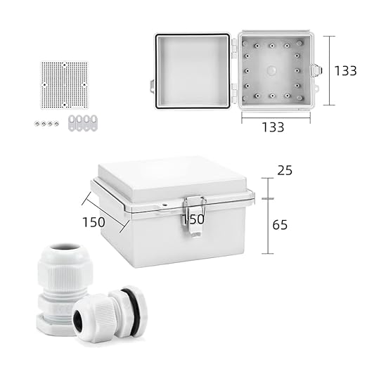 Junction Box Waterproof Electrical Box Outdoor Project Boxes (6"x6"x3.7")