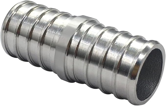 (Pack of 3) PEX 1/2 Inch Straight Stainless Steel Coupling, Stainless Steel Crimp Pipe Fitting For Pex Pipe