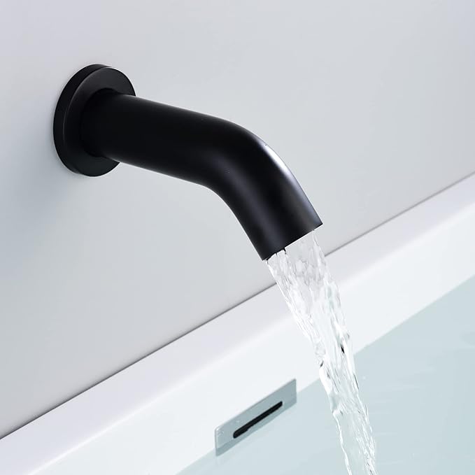 sumerain Tub and Shower Trim Kit with Rough in Valve, Black Shower Faucet with Tub Spout, 8 Inch Shower Head, Pressure Balance Cartridge
