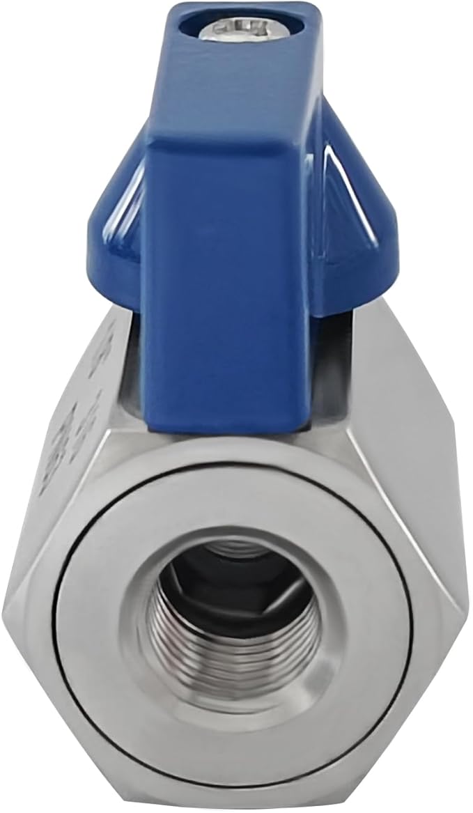 316 Stainless Steel Mini Ball Valve 1/8" NPT Female x Male Thread Shut Off Valve for Water,Oil and Gas 2pcs