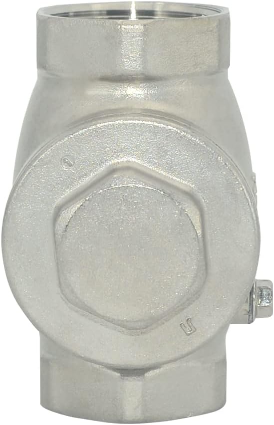 VARMHUS Stainless Steel SS316 Swing Check Valve,NPT Female x Female Thread,WOG 200 PSI PN16 CF8M (1-1/4")
