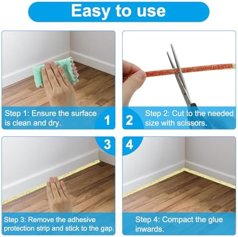 PATIKIL Caulking Trim Strip, 20 FT Corner Peel and Stick Wall Molding Edging Waterproof Self-Adhesive Trim Caulk Strip for Floor Countertop Toilet Tile Tub, Gold