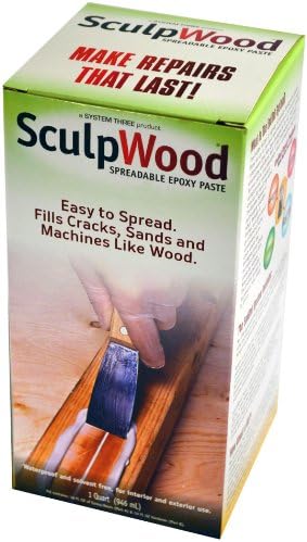 System Three SculpWood Paste Wood Epoxy Filler, 1 Quart Kit