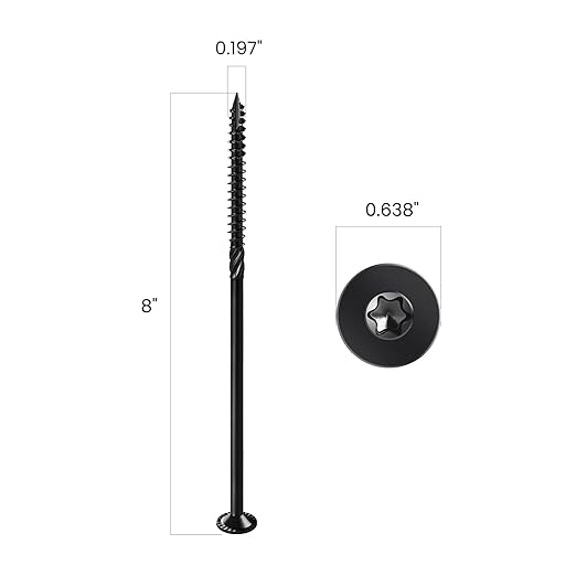 Deck Screws #14 x 8 inch, (30pcs) 2.5lb Heavy Duty Outdoor Wood Screws,Black Rust Resistant Epoxy Coated,Torx Drive Head,with T30 Star Bit