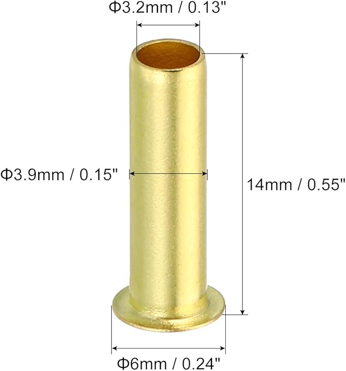 PATIKIL 4mm Tube OD Brass Compression Insert, 50 Pack Insert Tube Support Compression Sleeve Fitting Assortment Kit for Air Water Gas Hose