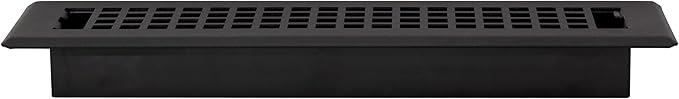 Decor Grates LTH212-BLK Lattice Floor Register, 2x12 Inches, Black