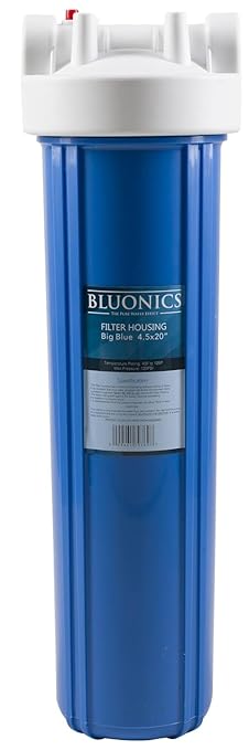 Bluonics 110W UV Ultraviolet Light Plus Sediment and Carbon Well Water Filter Purifier System with NPT 1" Ports, 24 GPM with 3 Filter Size 4.5" x 20" Filters