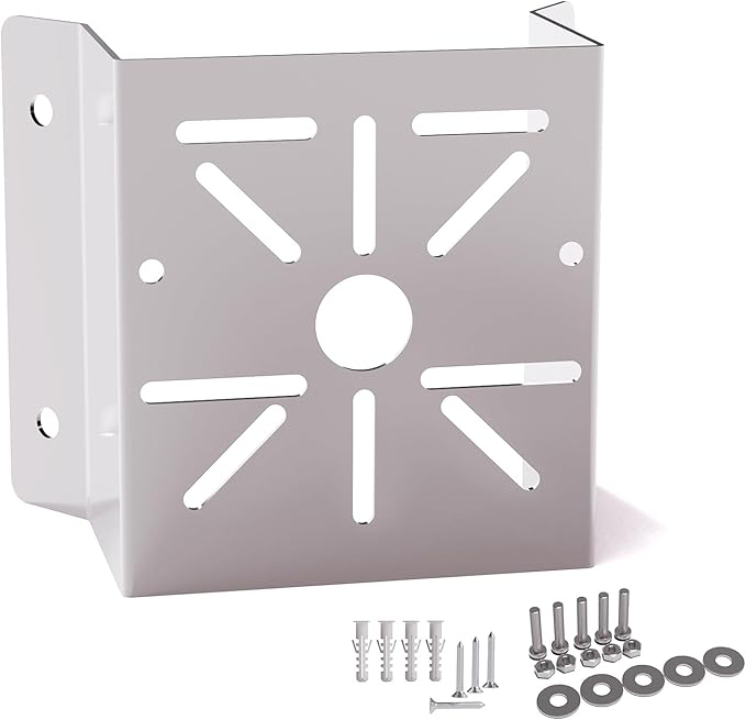 1 Pack Corner Wall Mount Bracket for Security Cameras - Adjustable Metal Wall Bracket with Hardware Kit, Fit for CCTV, Solar Lights & Outdoor Use, Universal CCTV Mounting Kit (Silver)